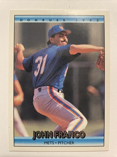1992 Donruss Baseball Card John Franco #186 New York Mets