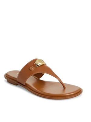 

MICHAEL KORS Женские Коричневые Кожаные Босоножки на Блочном Каблуке Tilly Toe Slip On, Коричневый, 40T1TLFA3L