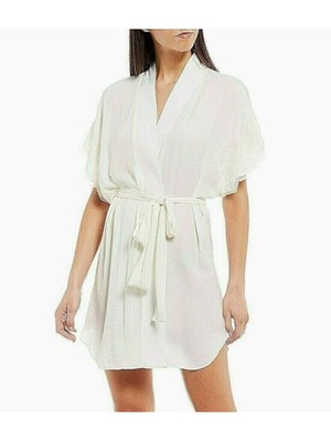 

Атласный халат цвета слоновой кости JOSIE Intimates, Цвет слоновой кости