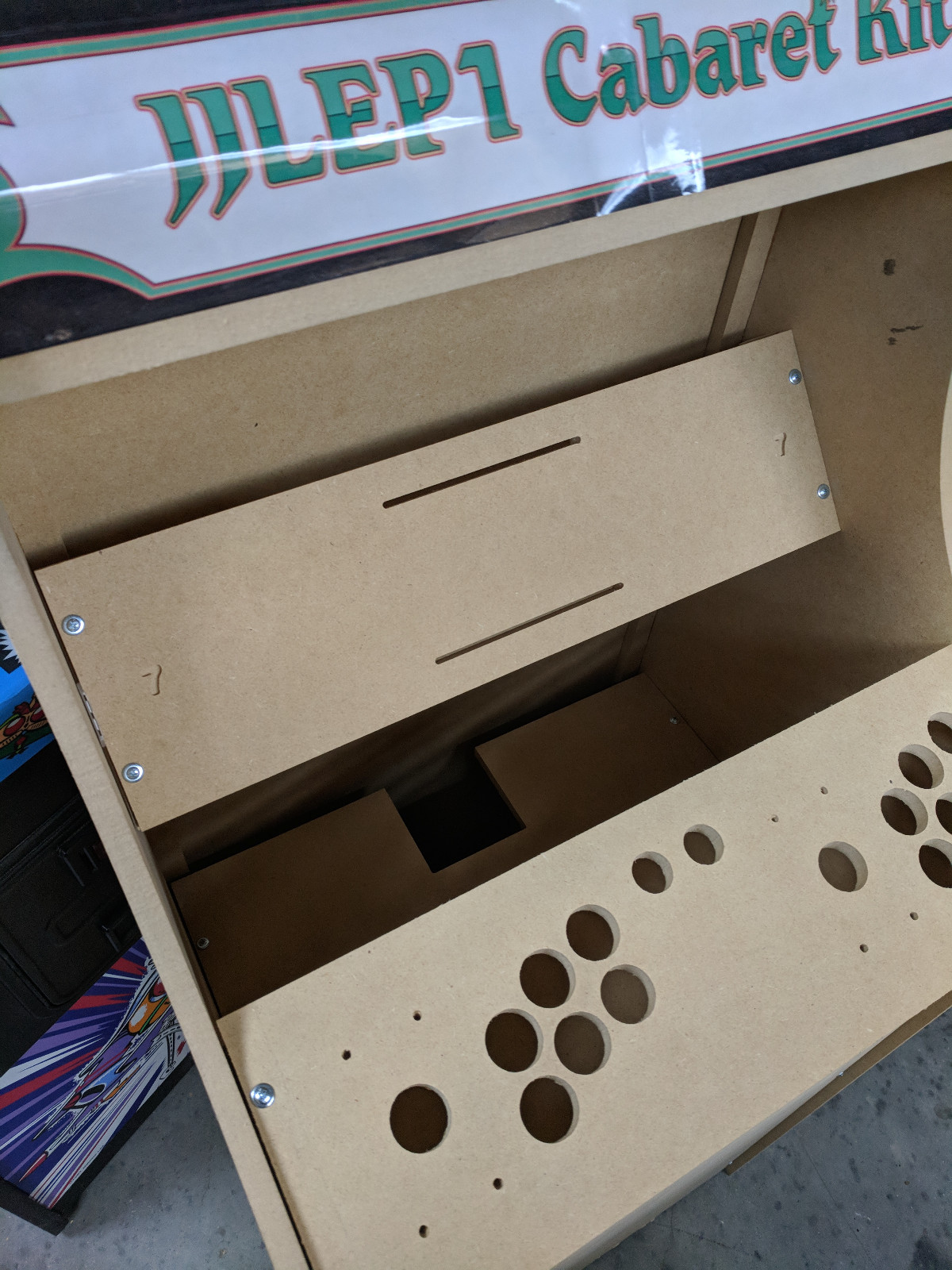 Easy to Assemble 2p Cabaret Upright Arcade Cabinet Kit w/ marquee holder SANWA