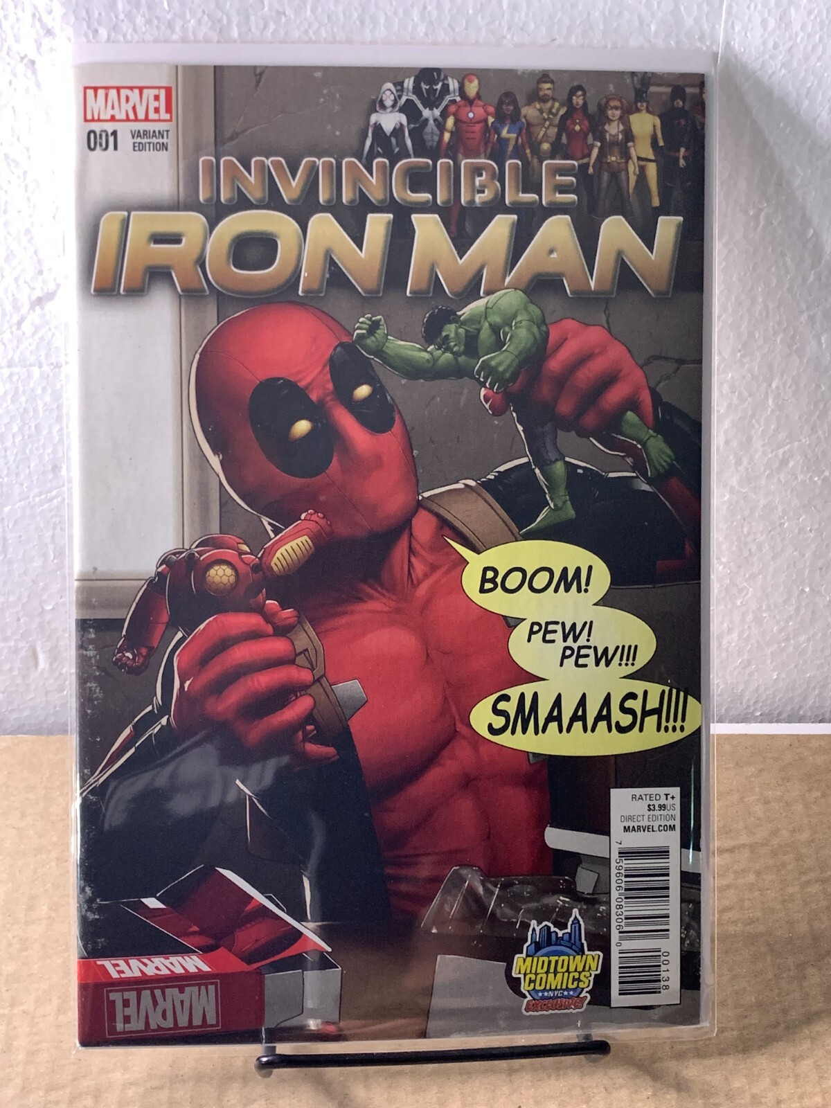 INVINCIBLE IRON MAN #1 NM JTC DEADPOOL MIDTOWN VARIANT JOHN
