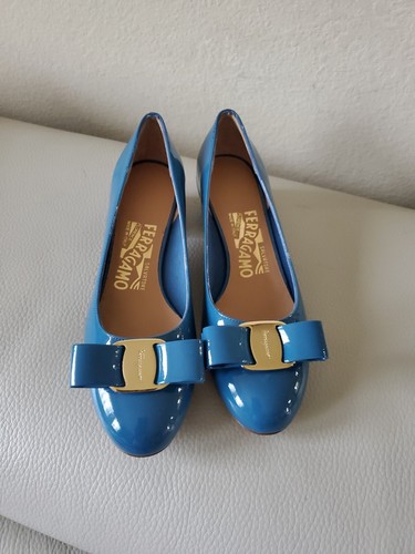 Salvatore Ferragamo Italy Vara Patent Leather Pumps Opera