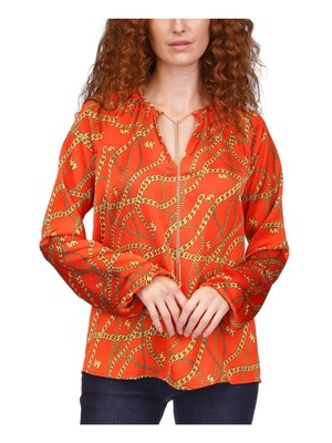 Женский раздельный топ с логотипом MICHAEL MICHAEL KORS оранжевого цвета без подкладки и галстука-цепочки XS