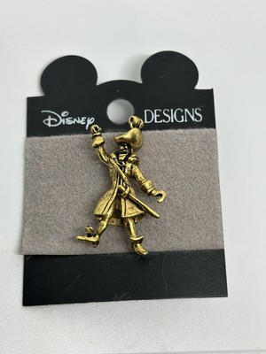 Disney Designs Pin - Gold Tone Captain Hook - 3D - Peter Pan