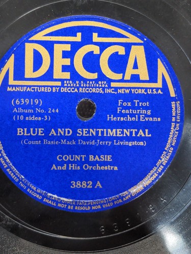 78 RPM Blue And Sentimental You Can Depend on Me Count Basie