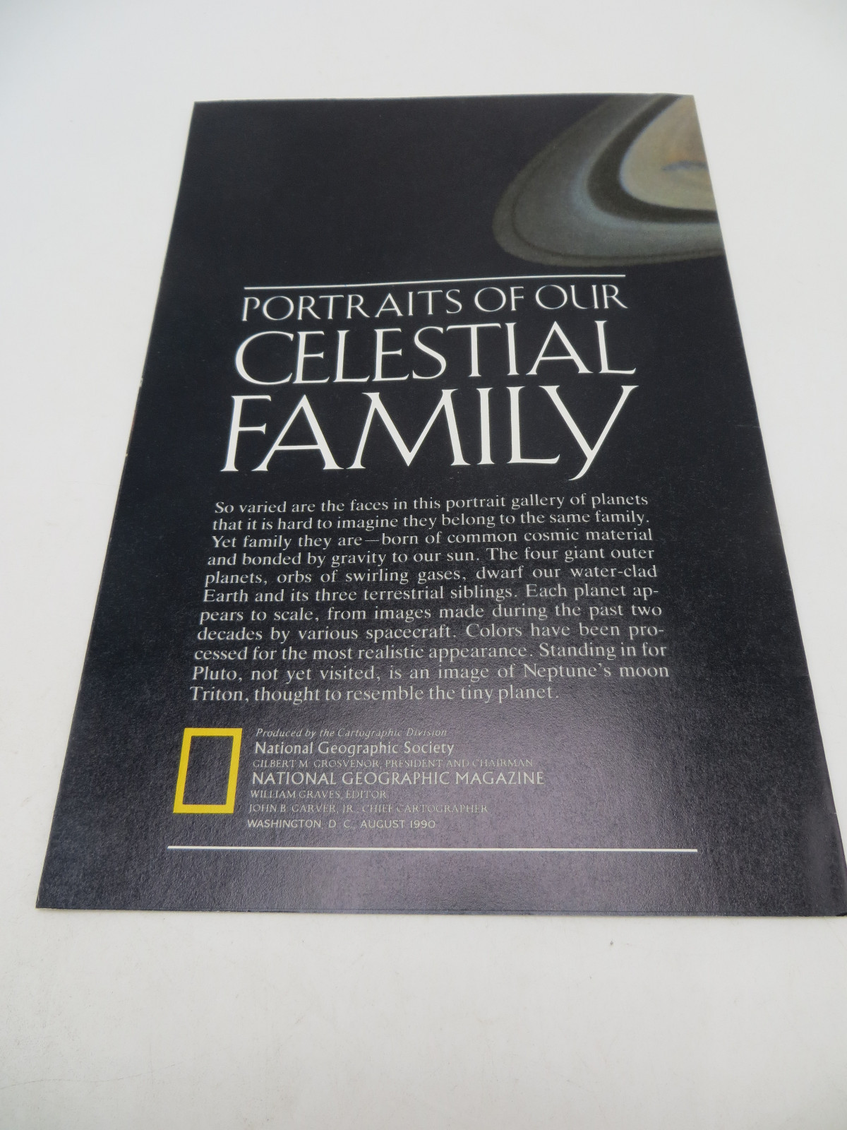 Details About Portraits Of Our Celestial Family The Solar System Map National Geographic 1990