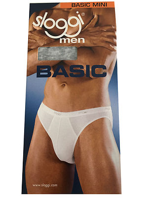 SLOGGI Men's Basic Mini Slip Gray 96% Cotton 4% Elastane