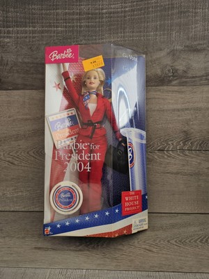 Vintage Barbie White House Project Barbie for President 2004 Red Pant Suit New