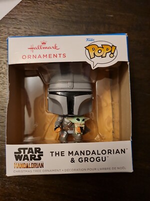 HALLMARK NEW Star Wars FUNKO POP - THE MANDALORIAN & GROGU CHRISTMAS  ORNAMENT