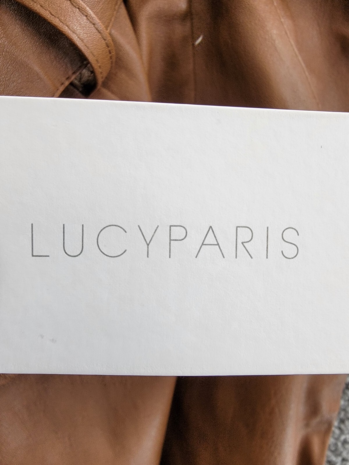 Lucy Paris Faux Leather Paperbag-Waist Pants Women's S Cognac Zip Front Closure - Picture 17 of 18