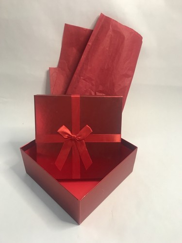 With Lid,  Tissue Paper Size 6”w X 2 1/2”h