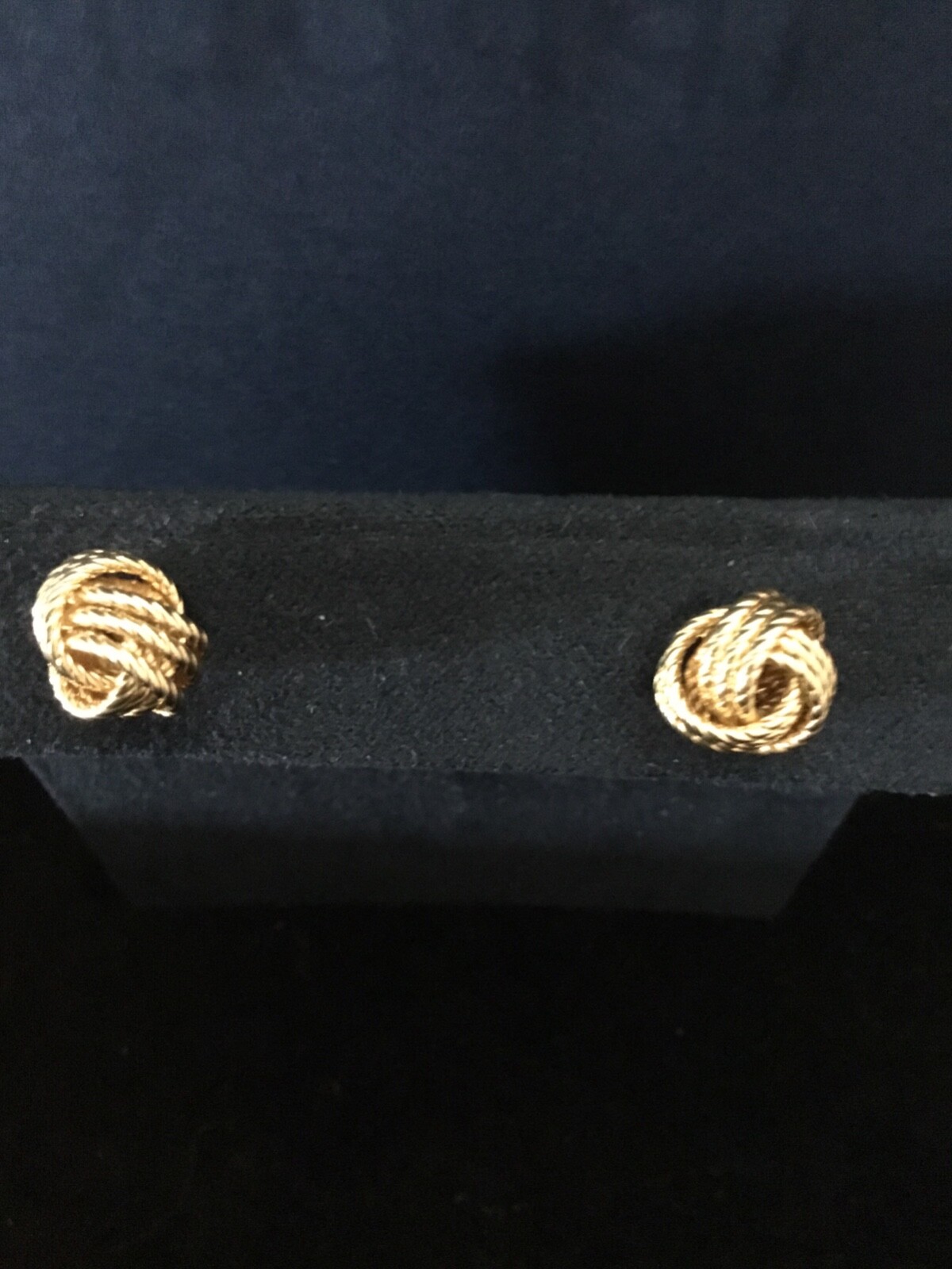 NEW Love Knot Stud Earrings Rope design 14k yellow gold