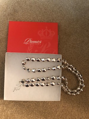 Premier Designs Jewelry SILVER CHIC 36''-40'' Silver Acrylic Beads Necklace New