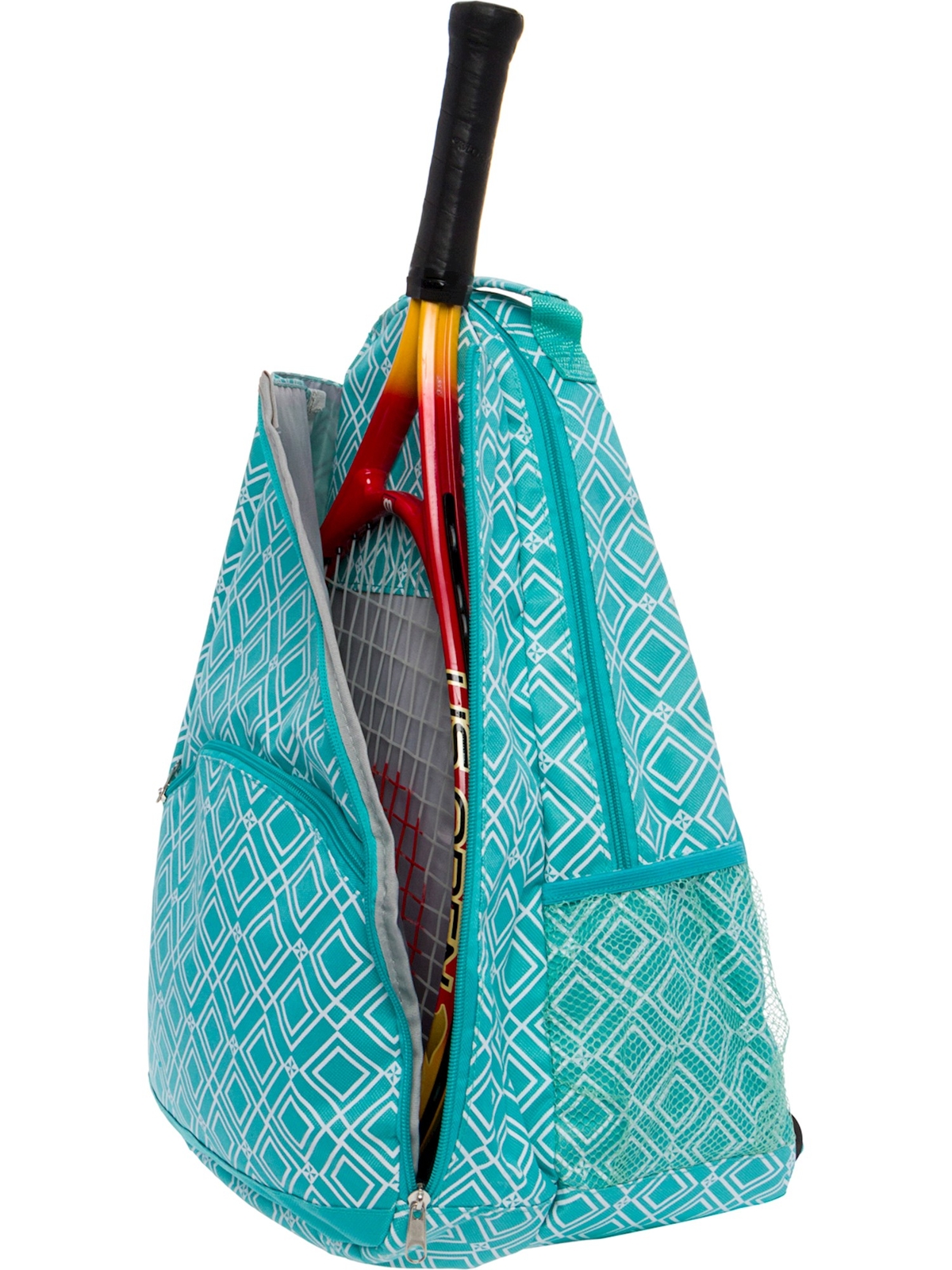 Tennis Holder Backpack Bag Women Lish Racquet S Racket Geometric Diamond Print
