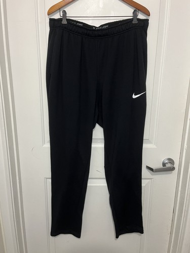 Nike Sweat Pants Size Tall XXL Black Dri-Fit Drawstring Swoosh Logo Mens
