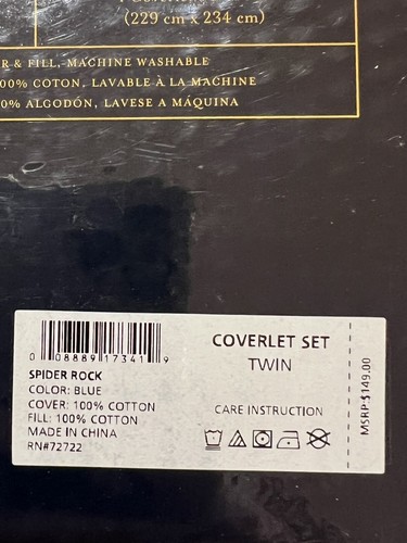 Pendleton Home Collection SPIDER  ROCK BLUE Coverlet Set Coverlet Standard Sham