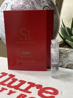 Giorgio Armani SI PASSIONE Eau de Parfum Intense 1.2ml Spray SAMPLE Vial w/Card