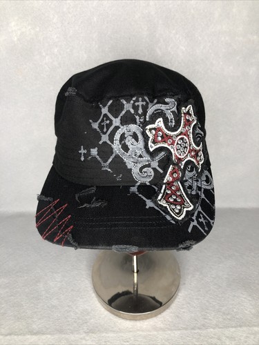 BKE Woman's Black Jeweled Distressed Cross ARMY CAP Hat Adjustable | eBay BKE Woman's Black Jeweled Distressed Cross ARMY CAP Hat Adjustable | eBay