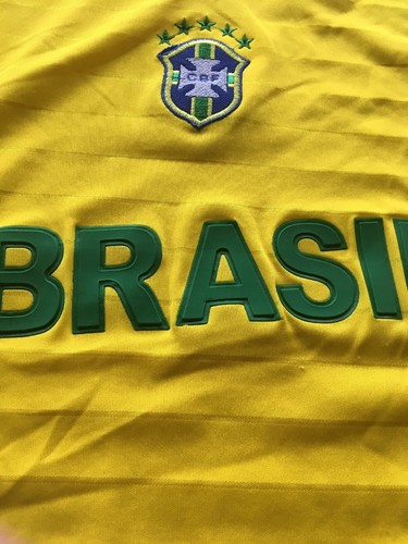 Large  Brasil Brazil FIFA CBF Soccer Jersey Shirt Yellow Mens