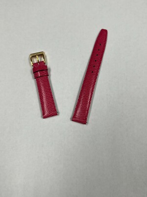 New Gucci 14MM S CD Genuine Leather Pink Watch Band with Gold Buckle Complete