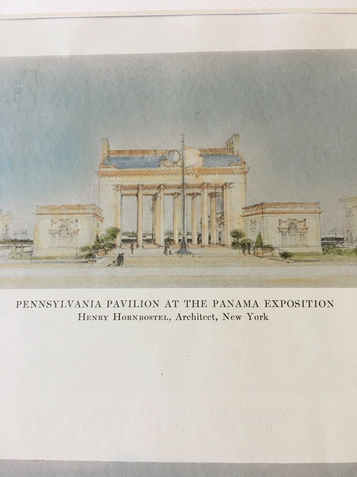 Pennsylvania Pavilion, Panama Expo, San Francisco, 1914, Original Hand Colored