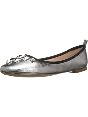 

Женские кожаные балетки MARC JACOBS Silver Cleo с круглым носком, Серебряный, M9001548