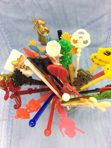 37 Vintage Swizzle Stir Sticks Alcohol Hotels Casinos Airlines Travel Collector