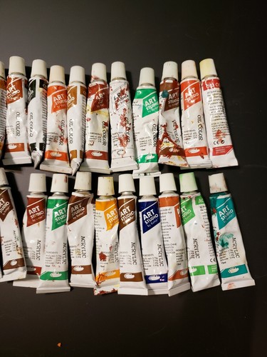 Lot 44 NEW Art Studio Artist Watercolor Oil Acrylic Paint Tubes Sealed 12 ml