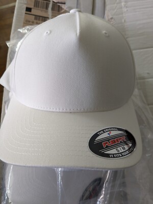 Lot Of 12 Flexfit 5 Panel Trucker  White  Hats S/M Style 6560 