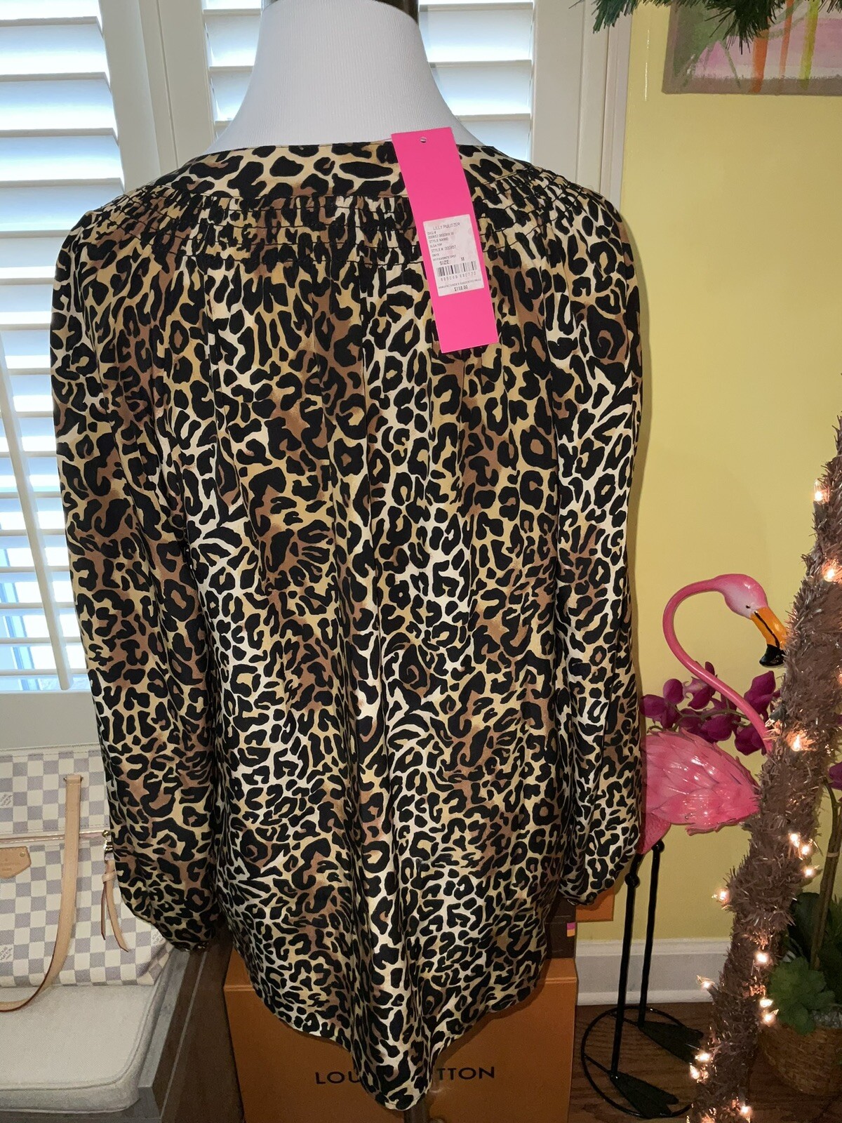 Pre-owned Lilly Pulitzer Elsa Silk Top ? Onyx My Favorite Spot Size S,m,l In Multicolor