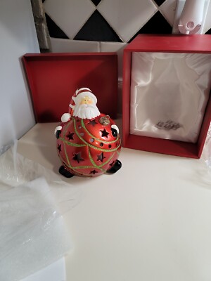 NEW Home Reflections Luminary Flameless Candle with Timer Santa Christmas Ball