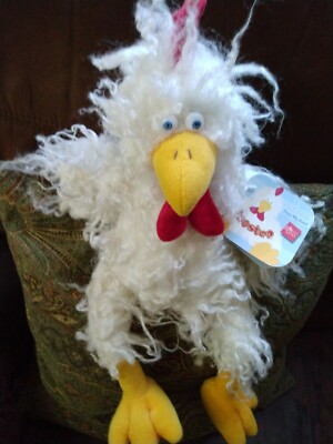 NEW Russ PLUSH CHICKEN Gooster the Rooster Crows Shakes TAGS 11'' Sitting NWT