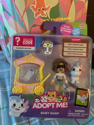 ADOPT ME! Baby Shop Playset Figures Exclusive Virtual Item Code Task Board 2024