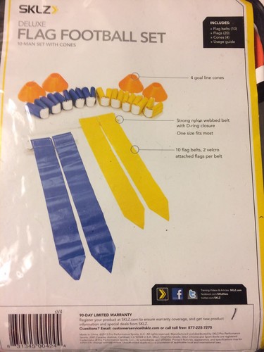 SKLZ - Deluxe Flag Football Set - 10-Man Set With Cones - New
