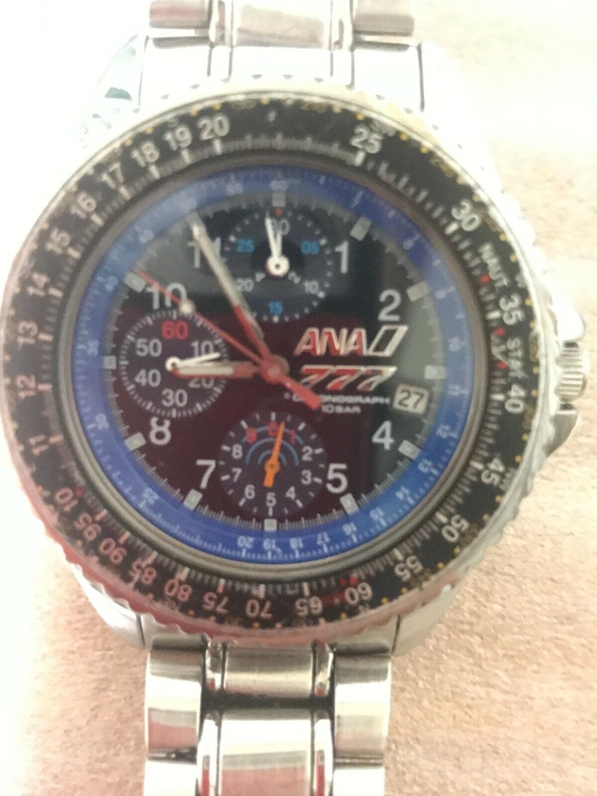 SEIKO ANA Flight chronograph 777 watch Rare JAPAN | eBay SEIKO ANA Flight chronograph 777 watch Rare JAPAN | eBay