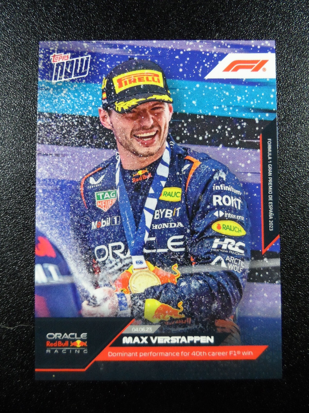 Max Verstappen Red Bull 2023 Topps Now Formula 1 F1 Card #18