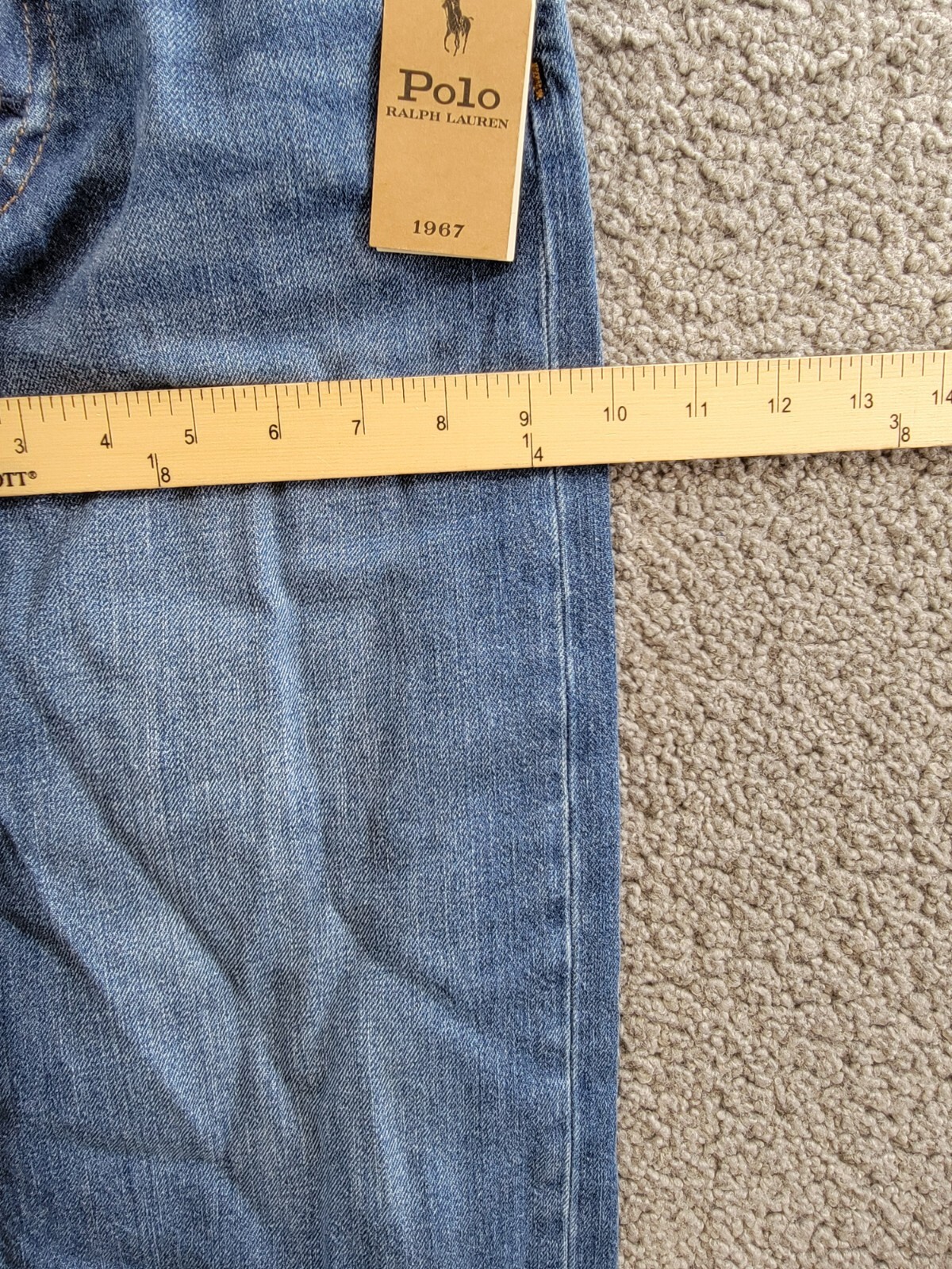 Polo Ralph Lauren Cropped Wide-leg Denim Jeans Girls 10 Blue Pocket Button Front - Picture 6 of 18