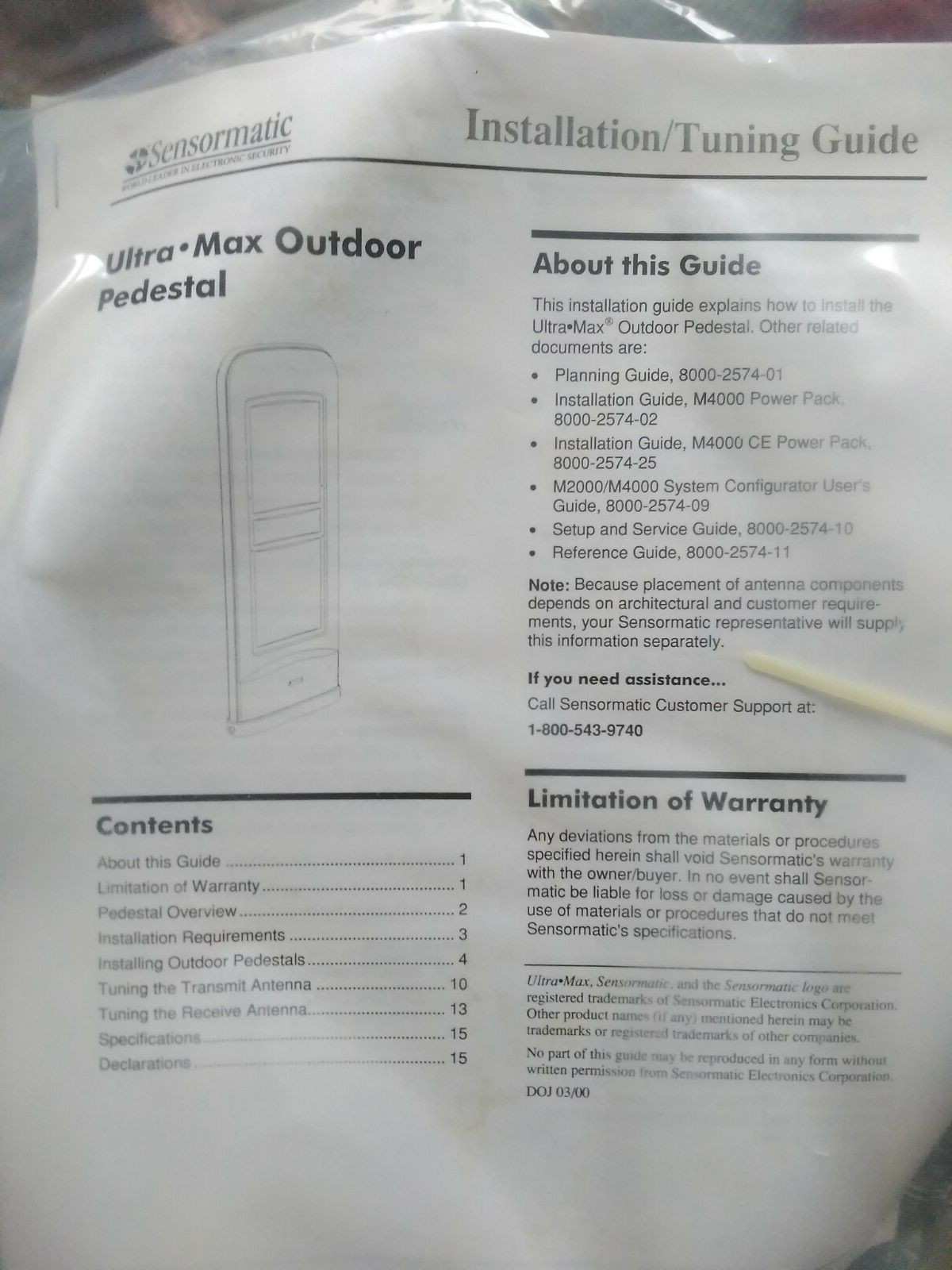 Sensormatic ZSFM3ANT FLOORMAX III ANT PACKAGED