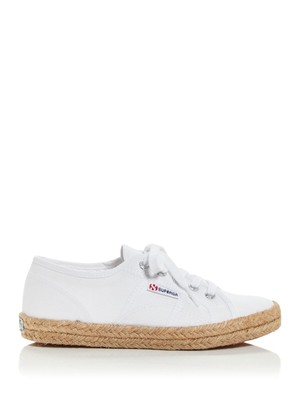 Женские спортивные кроссовки SUPERGA с белым тканым логотипом на платформе с круглым носком, 36