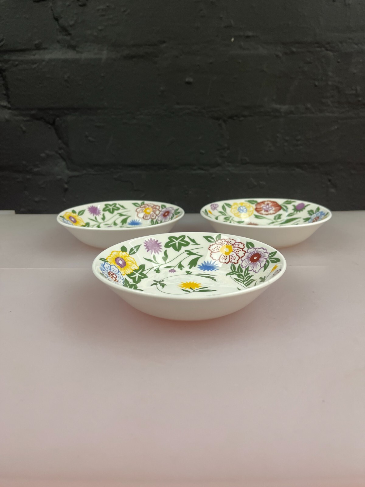 3 x Coalport Flourish Small Fruit Bowls 5" Wide x 1" High Set