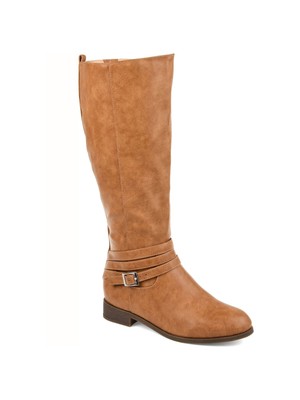 

JOURNEE COLLECTION Женские ботинки для верховой езды коричневого цвета Ivie с круглым носком на блочном каблуке, Коричневый, XWCIVIE