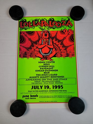 Lollapalooza Tour Poster 1995 Sonic Youth Cypress Hill Beck