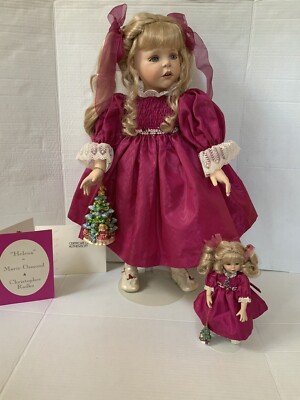 Marie Osmond Porcelain RARE 2 Dolls Quite A Pair LTD Helena w/Ornaments NIB NR!