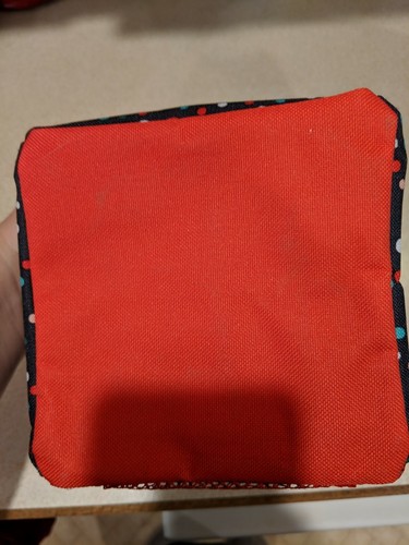 Thirty One Mini Tote Caddy Black with Polka Dots Christmas Colors Used Once