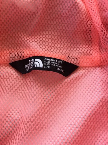 THE NORTH FACE Jacket Girls 14/16 Pink Grey Hooded Windbreaker Dryvent