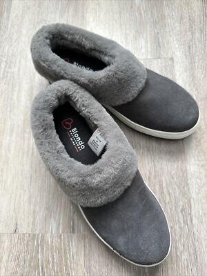 Blondo Suri Waterproof Slip On Shoes Fur Lined Gray Women's Size 6/Fits 5 Or 5.5