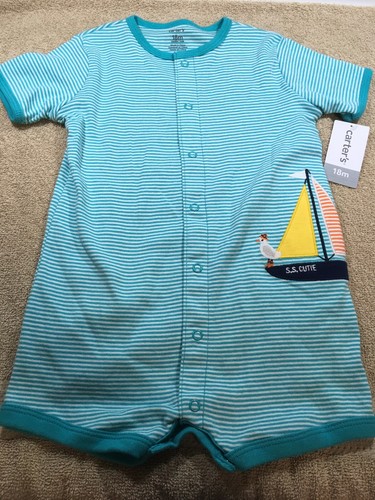 Baby Boy Carters 18 Months Rompers Lot of 7 BNWT Spring Summer