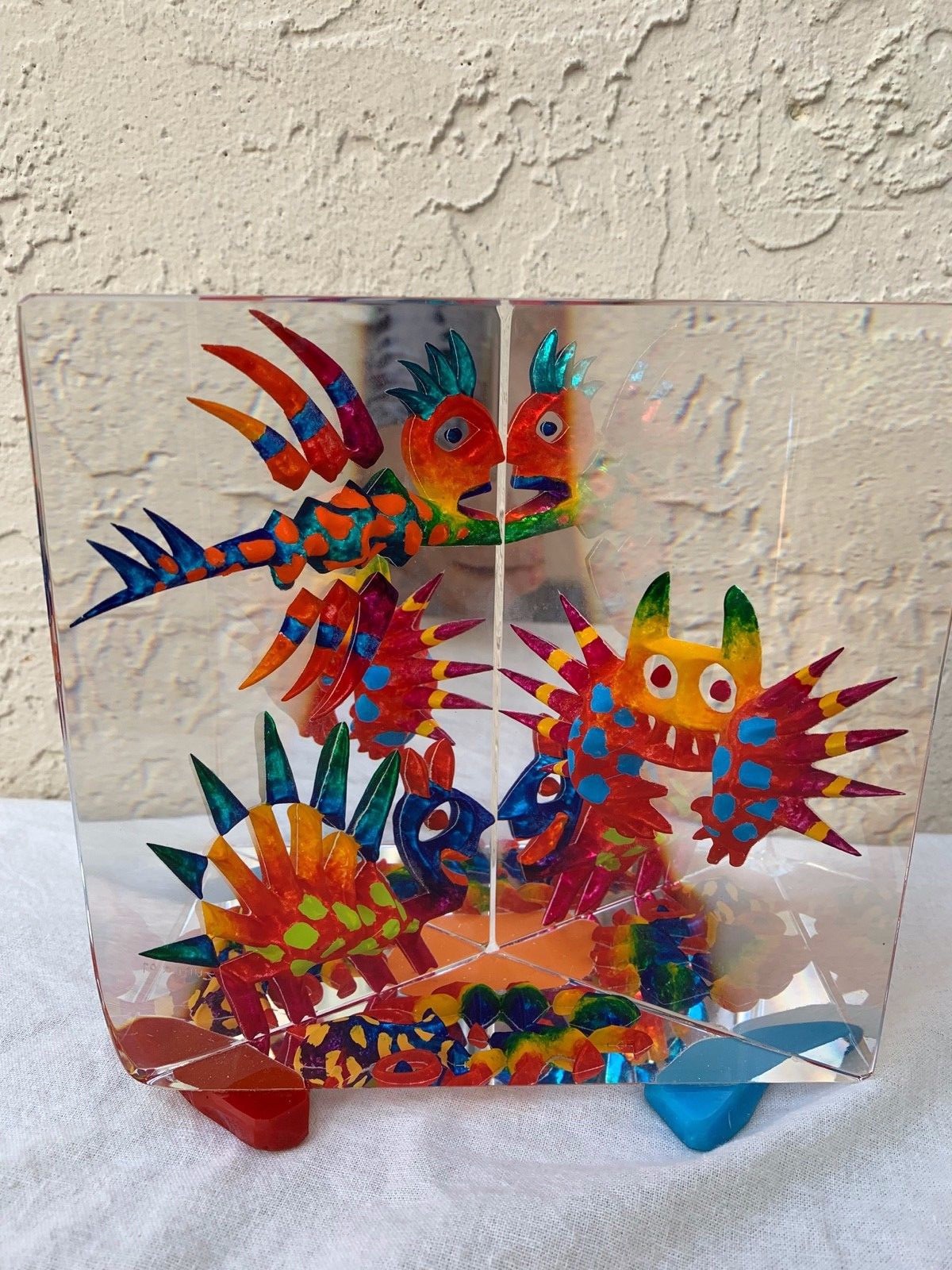 CZESLAW ZUBER (POLAND 1948-) AMAZING ART GLASS SCULPTURE SIGNED 07