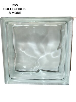 Mulia 8''W x 8''H x 3''D Clear Wave Pattern Glass Block 1 BLOCK