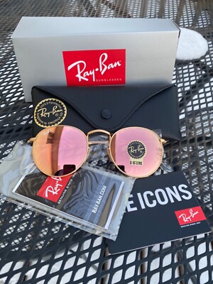 Ray-Ban RB3447 Round Metal Gold Frame / Rose Gold Sunglasses
